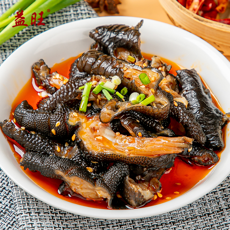 麻辣鸡脚无骨去骨酒店饭店四川特色半成品食材凉菜凉拌黑鸡爪 麻辣鸡