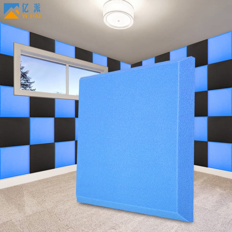 吸音棉室内隔音板隔音门窗录音棚ktv消音海绵材料大方块 蓝色 背胶款