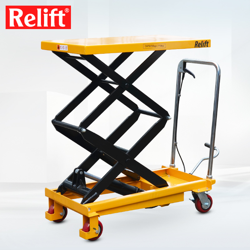 relift手动液压平台车移动升降机小型升降平台脚踏手推车剪叉式举升机