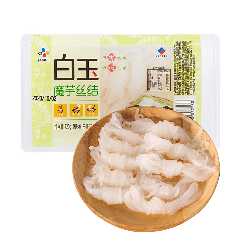 白玉 魔芋丝结 220g盒装 火锅食材