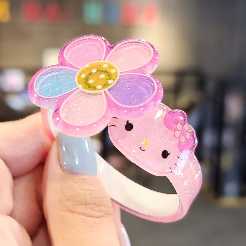 儿童可爱可旋转花朵卡通手镯公主小女孩手环女童宝宝玩具首饰品女 3