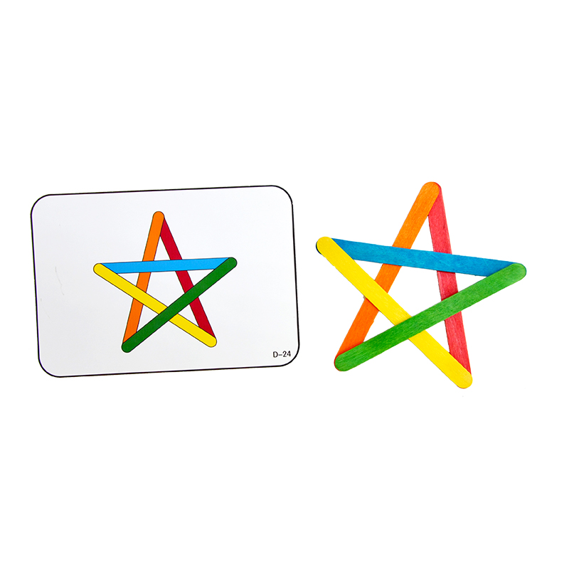 布好玩_幼儿园建构区玩教具百变造型摆冰棒棍精细动作训练空间感 建构