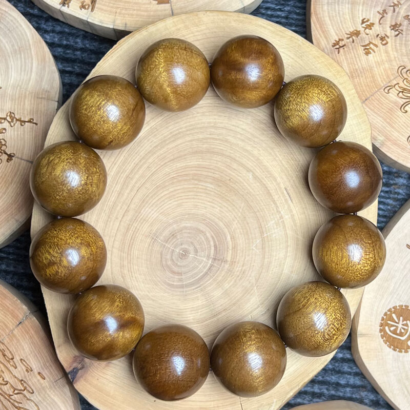 E.DAY金絲楠木手串水波紋四川小葉楨楠20手鏈陰沉 小葉金絲楠老料20毫米*12顆-素款 20毫米