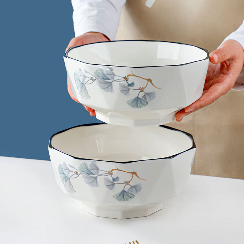 hywlkj隽颜堂句途2个装8英寸浪漫情缘大汤碗家用北方大碗毛血旺碗陶瓷