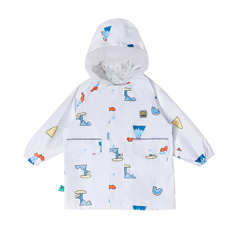 lemonkid兒童雨衣男女童學(xué)生輕薄透氣防雨服幼兒園小孩雨披 鉑里藍 M 