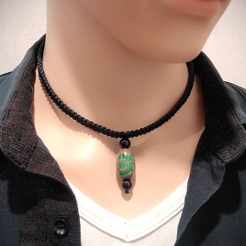 美芙仁 男士项链天珠玛瑙个性吊坠项链男潮人百搭男生锁骨颈链装饰品