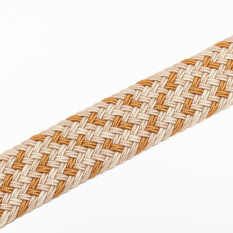 迪卡侬帆布腰带编织弹力皮带休闲简约经典黑色新108-135cm-4492896