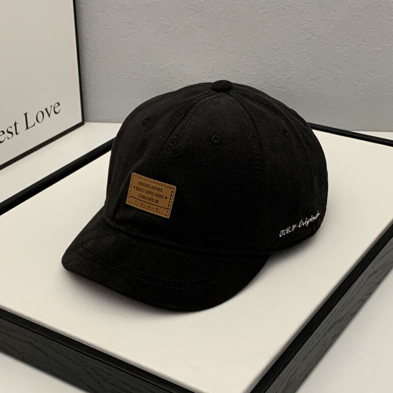 百搭棒球帽休闲情侣款鸭舌帽百搭款 黑色_短帽檐1969 头围55-59cm可调