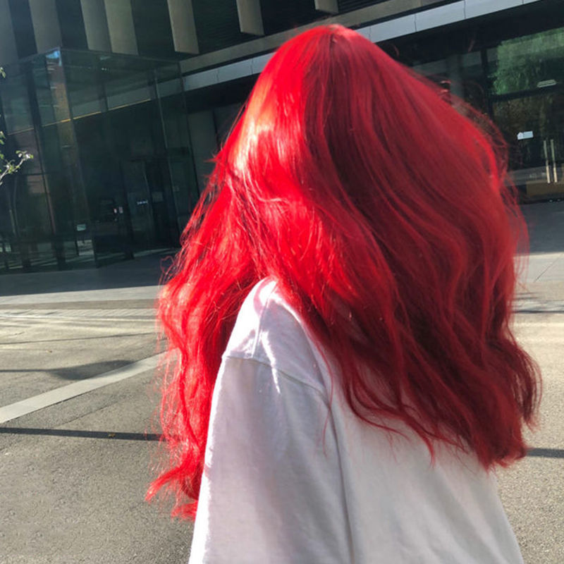 qian)海王红染发剂2024流行色湄拉红自己在家染头发复古红正红色染发