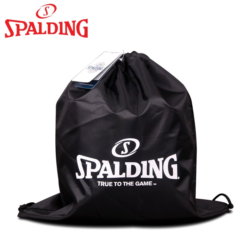 斯伯丁篮球包学生训练运动装备收纳袋网兜抽绳包篮球手提包健身男 30024-01黑色