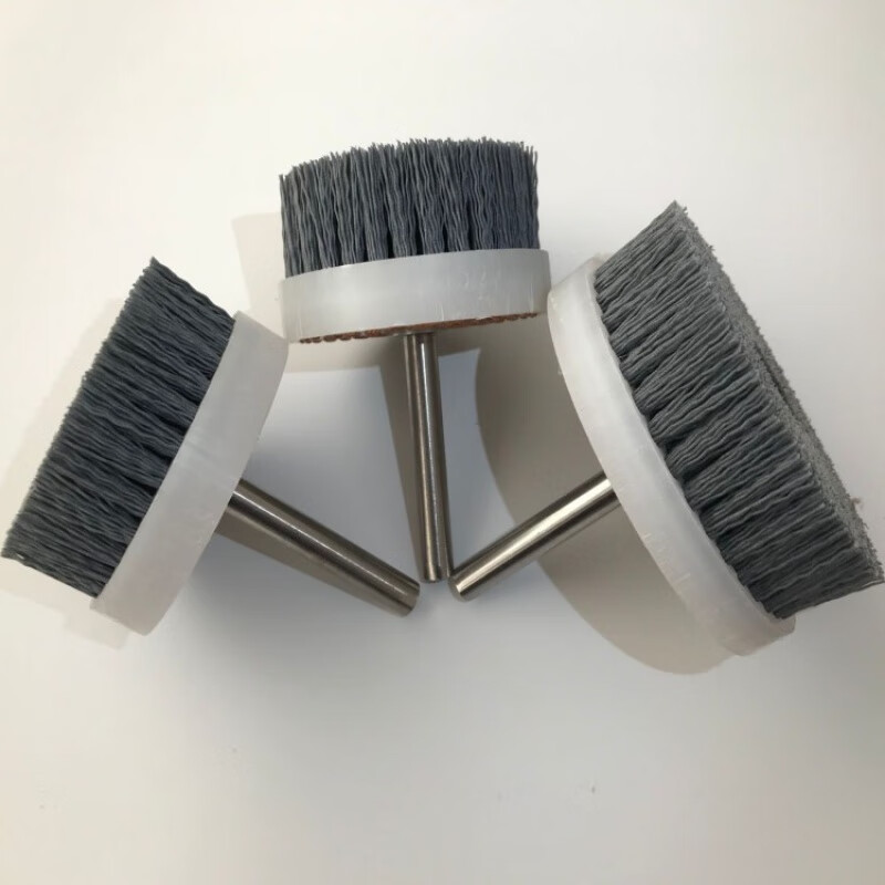 cnc机加工中心铣槽去毛刺高密度毛刷 冲压铸件磨料抛光刷 直径50mm杆