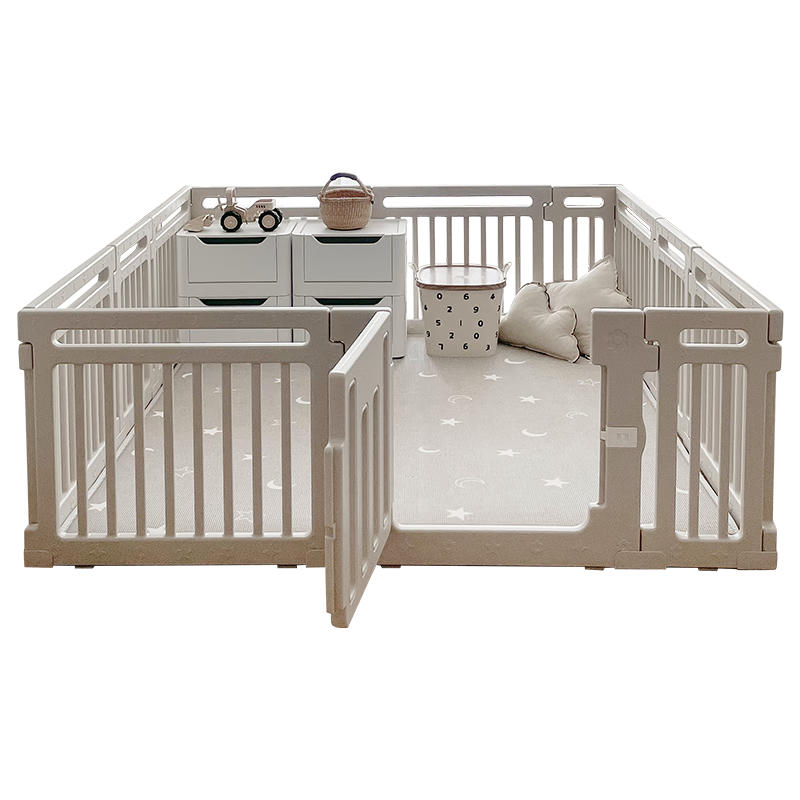 BEIE 贝易 大自然宝宝游戏围栏防护栏婴儿乐园客厅地上儿童爬行垫一体家用 180*200星月