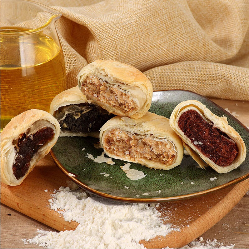 茗仟(mingqian)临沂月饼苏式五仁豆沙酥皮枣泥月饼脆皮饼多口味中秋