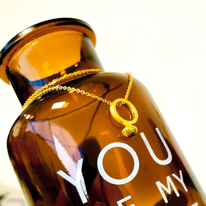 国华首饰 黄金3d足金999 卡通指环项链套链 约3.28克