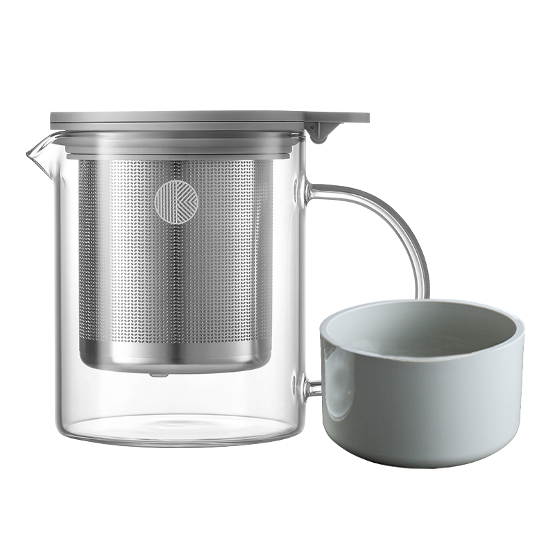 北鼎（Buydeem）泡茶壶玻璃茶壶茶水分离 分离过滤水壶耐热家用办公高硼硅玻璃冲茶玻璃器具500ml