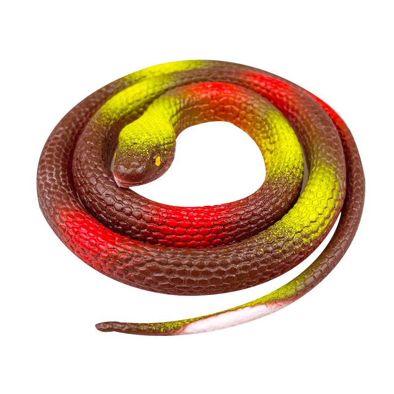 贝诺尼儿童仿真蛇橡胶眼镜蛇圆头蛇软胶动物模型 褐色圆头蛇-65cm