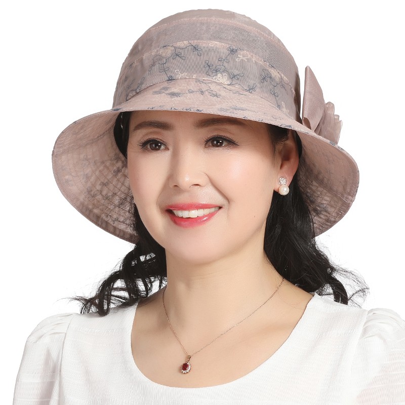 畅印 中老年人帽子女春秋防晒帽老人奶奶透气凉帽夏季妈妈遮阳渔夫帽