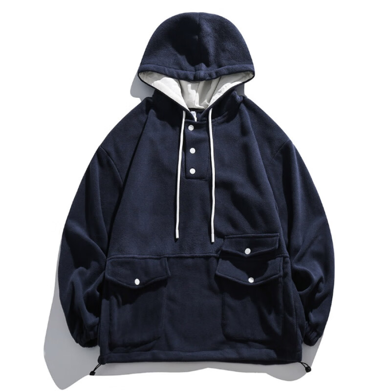 wvh品牌男装2023秋摇粒绒连帽卫衣 藏青 m