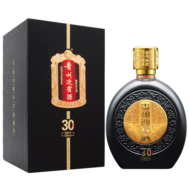 贵州迎宾酒股份公司 封藏30 53度酱香型白酒  礼盒酒水 500ml*1瓶