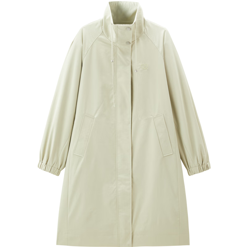 樂(lè)町【商場(chǎng)同款】2025年新品長(zhǎng)款立領(lǐng)風(fēng)衣 磨砂薄荷綠 L