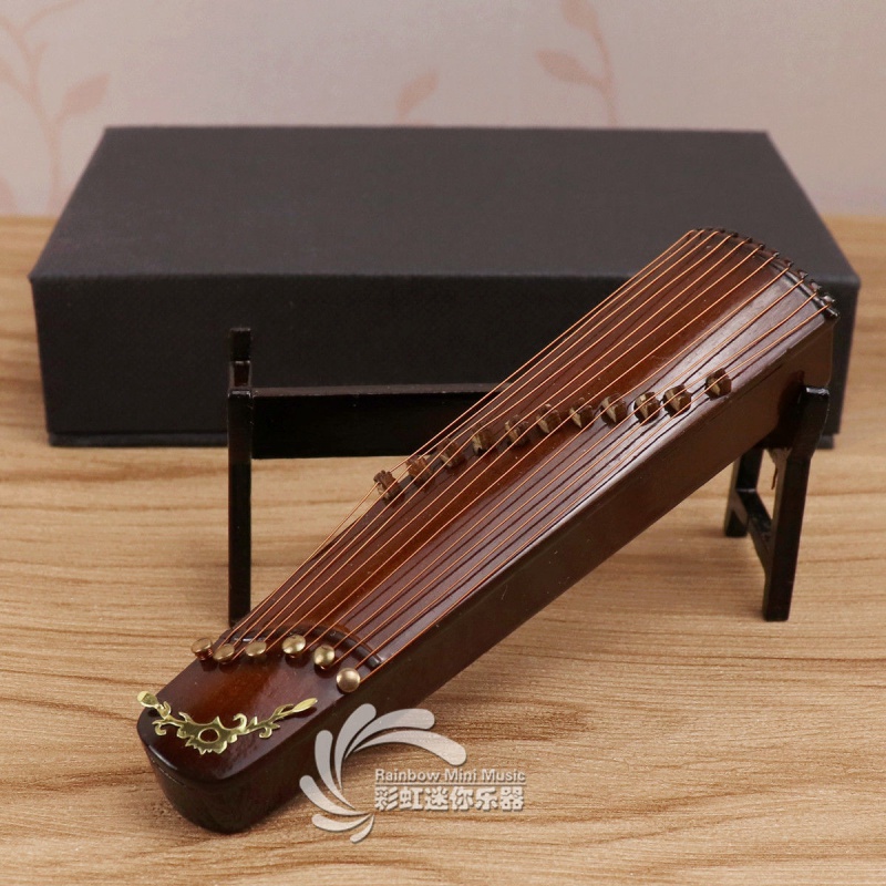 曲美思中国民族乐器模型摆件朋友同学礼品可刻字 10厘米古筝【 盒子