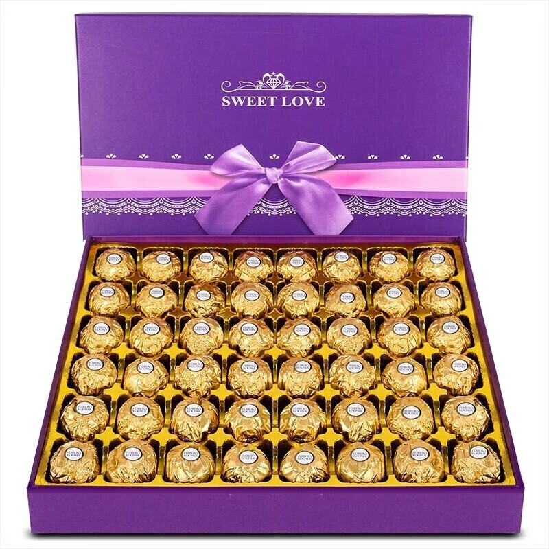 费列罗巧克力礼盒装糖果情人节生日礼物送女友女生员工福利进口零食 48粒费列罗礼盒