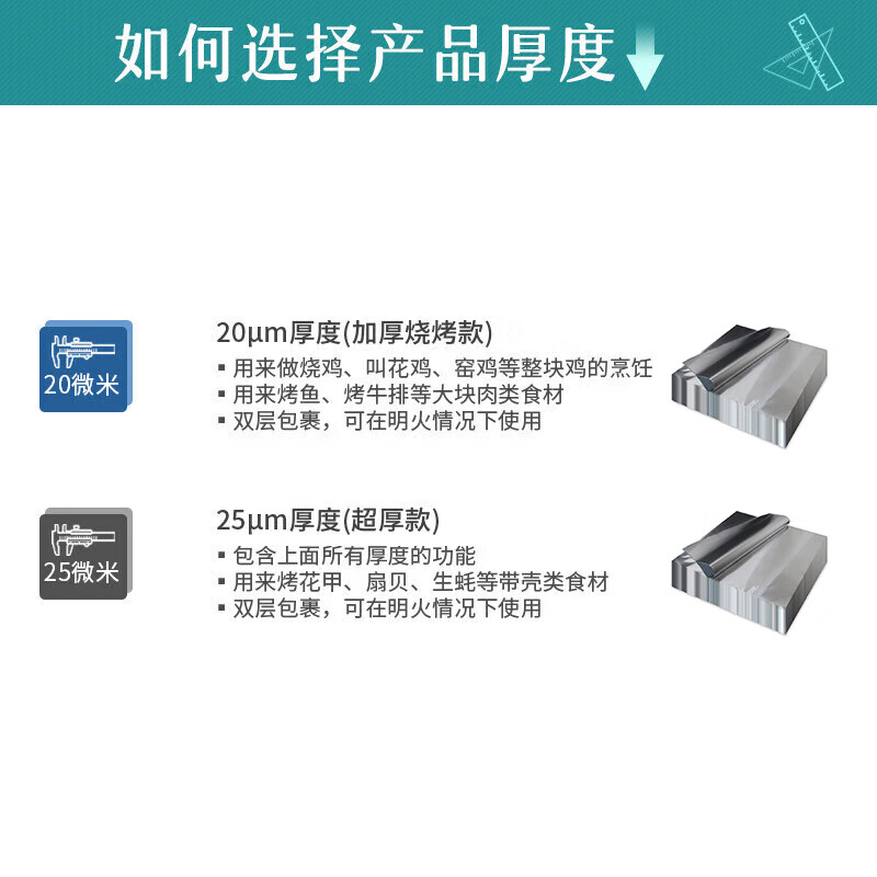 中原佳得美方形锡纸片空气炸锅专用铝箔纸盒食品级烤盘烤箱烧烤烘培花甲粉 【100张】长/宽20厘米*厚20微米