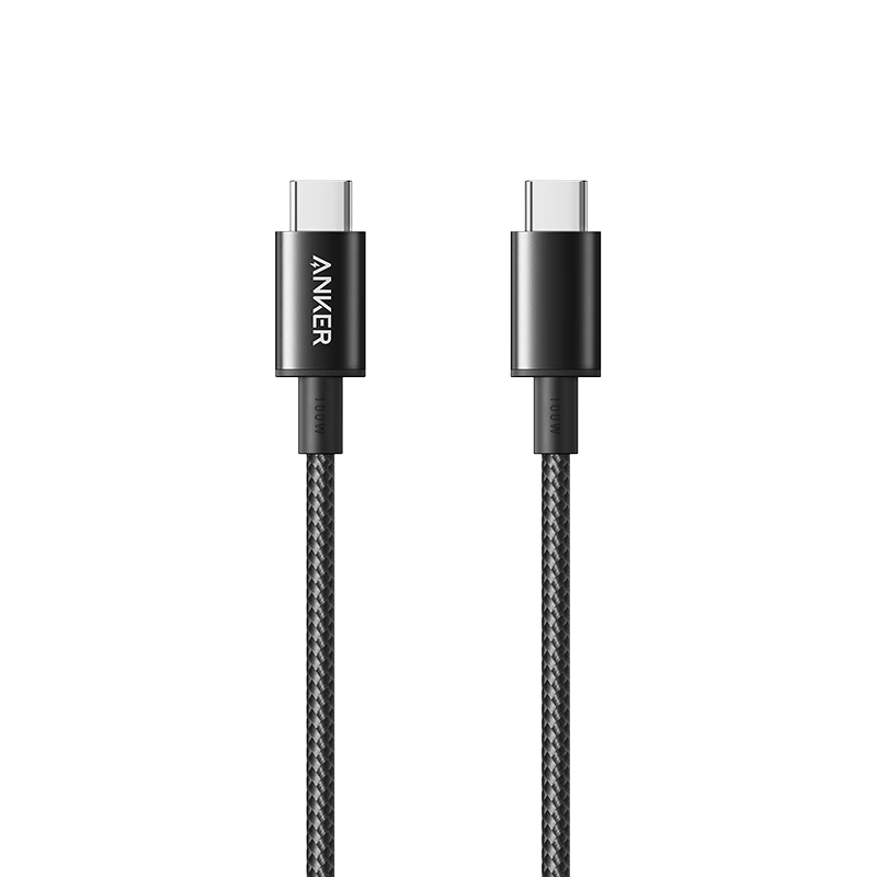 ANKER安克 充電線雙頭type-c適用iPhone16promax蘋果15/iPad/Mac電腦/華為小米蘋果快充100W數(shù)據(jù)線 1m黑