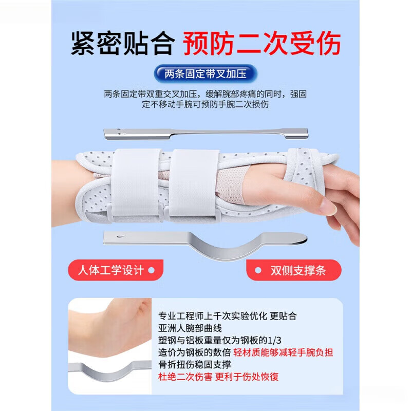通用腕管综合征医用护腕 固定器支具腱鞘炎tfcc护腕管综合征损扭伤腕  绑带防护[医用右手]五代升级灰[