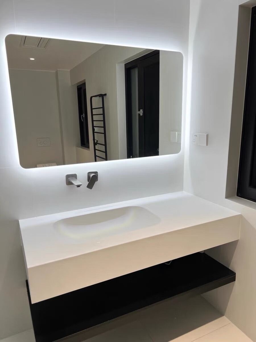 可丽耐一体盆人造石肤感哑光亚克力一体台盆洗漱台洗脸池洗手池 70