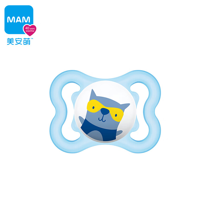 美安萌mam美安萌air透气安抚奶嘴婴儿安慰奶嘴宝宝6个月以上超软日夜用 米白狐狸 6个月以上 1只装 无夜光 air透气型