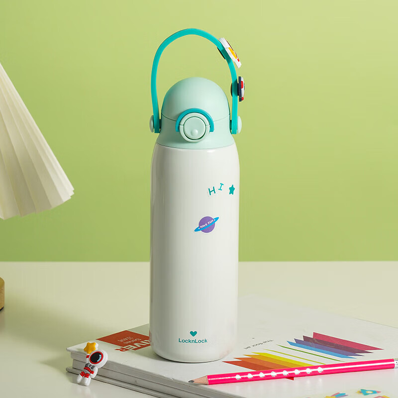 乐扣乐扣（LOCK&amp;LOCK）儿童保温杯水杯直饮学生带提环便携水壶316L不锈钢薄荷绿520ML