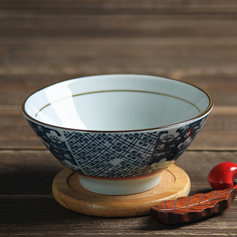 和风四季 釉下彩陶瓷5英寸饭碗斗笠碗喇叭碗日式餐具手绘喇叭碗家用米饭碗 5英寸喇叭碗(5号色)单个