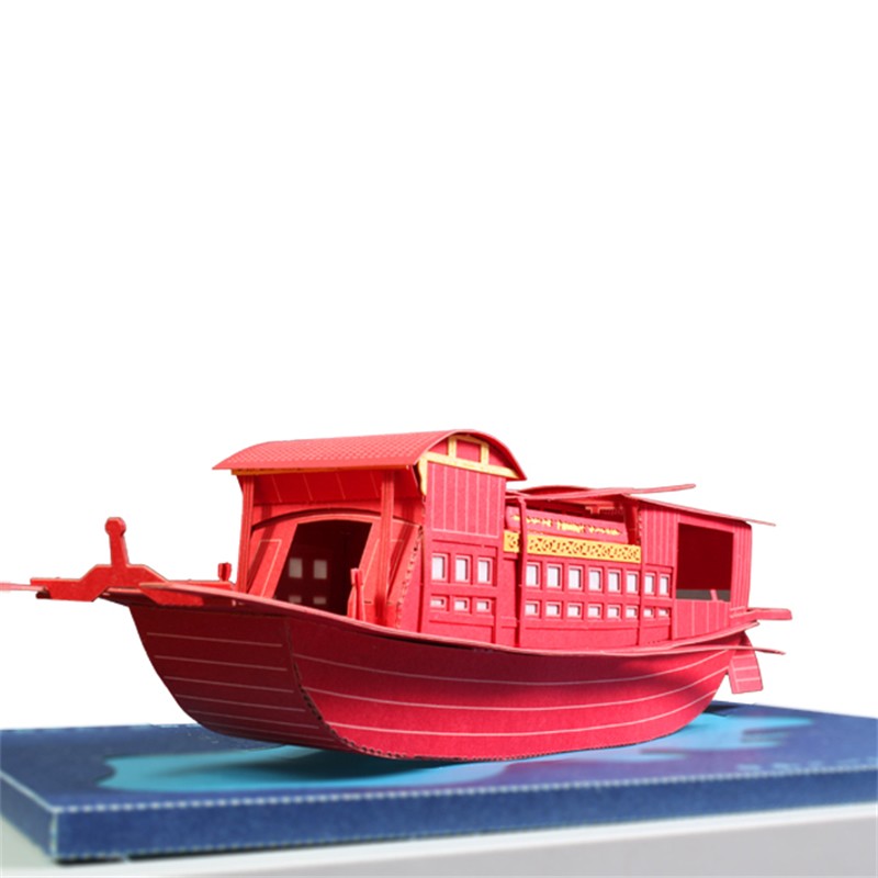 唐赋 南湖红船模型拼装党员纪念品diy立体拼图手工拼装带灯光 嘉兴