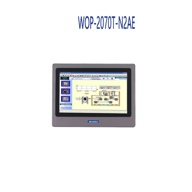 7英寸wvga工业人机界面研华wop-2070t-n2ae通过串口以太网usb下载 wop