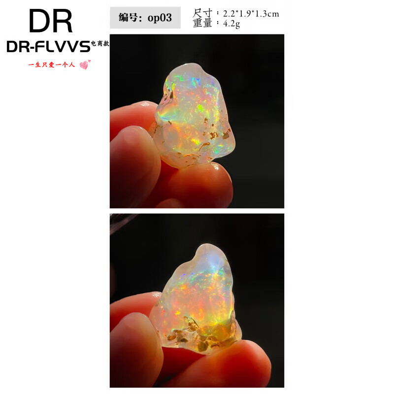 DR-FLVVS歐泊石原石76天·然火彩水歐泊原礦蛋白石水晶彩寶礦物教學(xué)科普認(rèn) 深灰色 op03