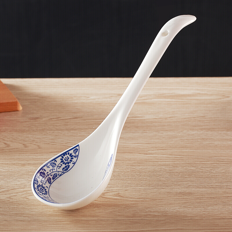 大汤勺长柄陶瓷调羹长柄勺子陶瓷家用陶瓷勺o 青花瓷大汤勺26cm直径