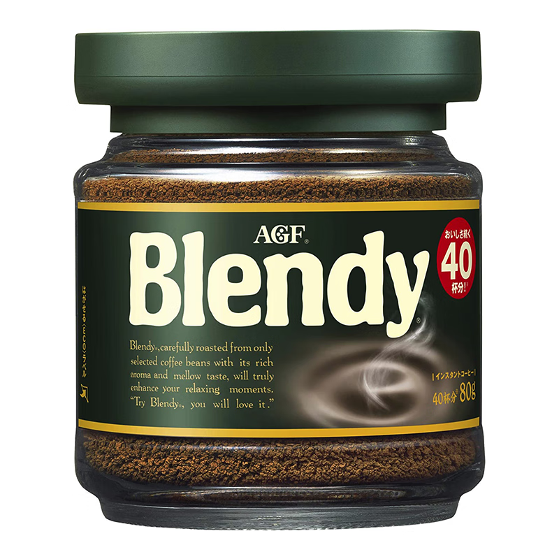 布兰迪日本进口布兰迪黑咖啡粉蓝罐速溶美式咖啡80g 布兰迪醇和咖啡