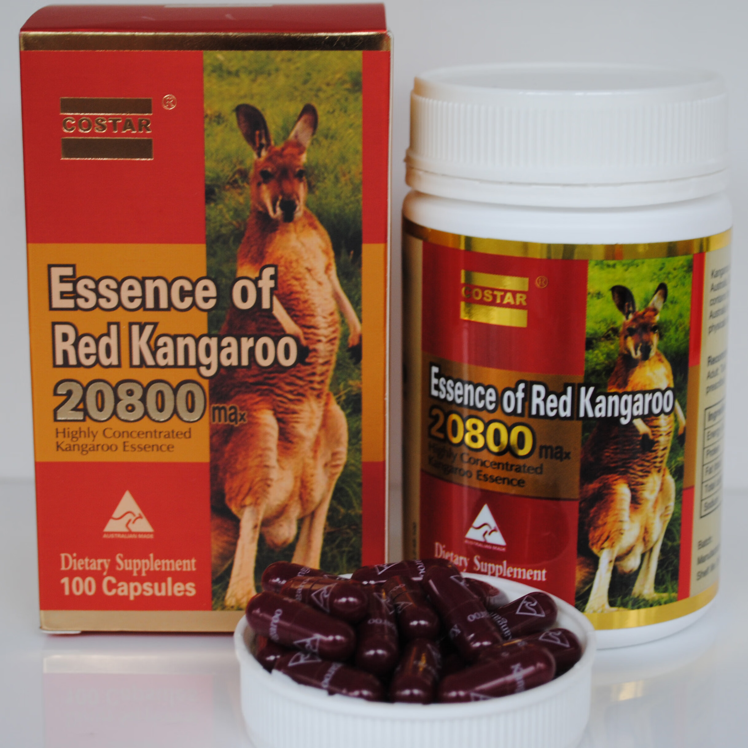 澳洲袋鼠精胶囊 原装红袋鼠精100粒装 澳洲直邮.