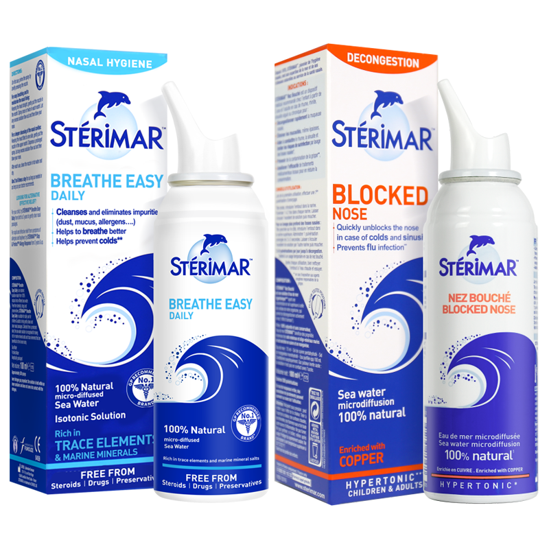 sterimar 小海豚洗鼻水 鼻腔护理喷雾 喷鼻器 3岁以上儿童大人适用100ml/瓶+3岁以上鼻塞舒缓喷雾100ml/瓶