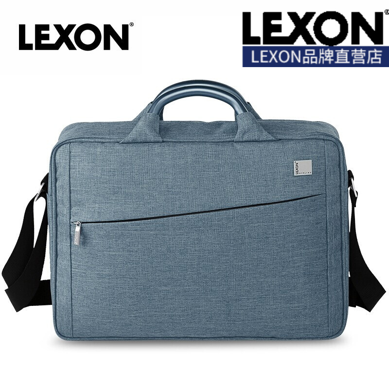 法国乐上LEXON 商务手提电脑包男女14英寸防泼溅单肩公文包 B06T蓝色