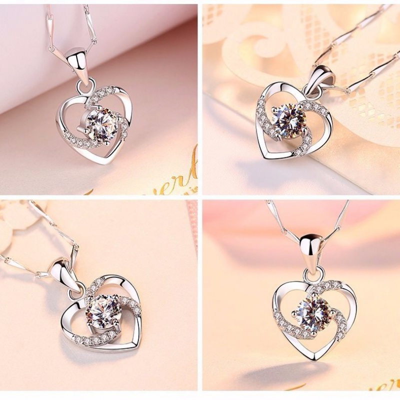 依莲妃【精选好礼】项链女锁骨链吊坠饰品简约礼百搭时尚女依莲妃 丘比特白钻+瓜子链