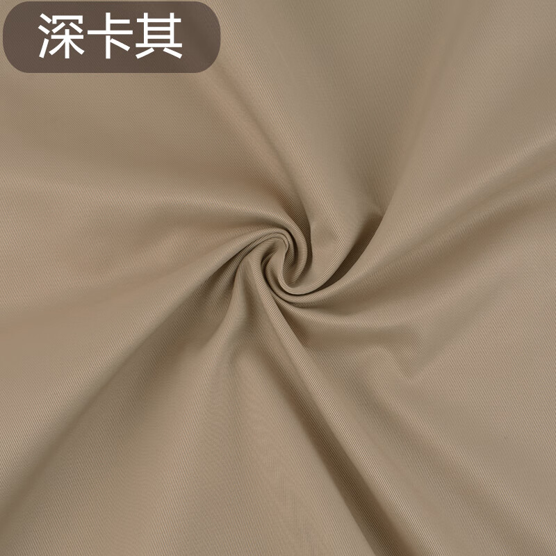 涤纶纯色斜纹风衣外套梭织记忆布料夹克派克服装面料的 深卡其布色 半