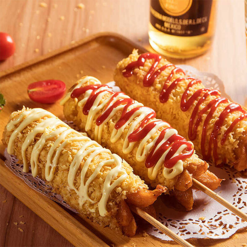 虎钢馋热狗芝士棒拉丝零食全芝士油炸韩式奶酪棒儿童即食半成品10根