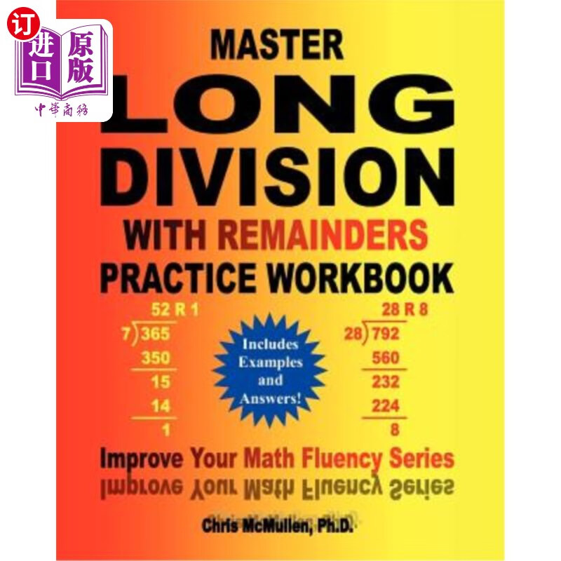 海外直订master long division with remainders practice workbook