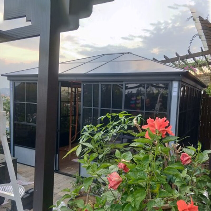 凉亭庭院室外铝合金亭子活动组装别墅民宿简易房子 云梦榭透明阳光房