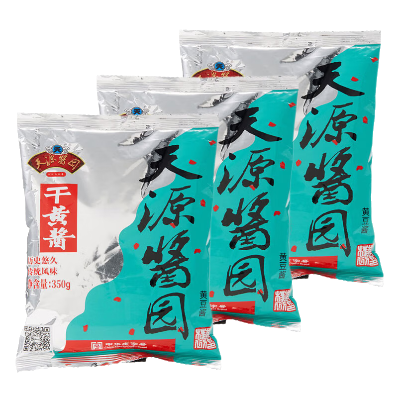 六必居 天源醬園干黃醬 350g*3袋 黃豆醬豆瓣醬 中華老字號