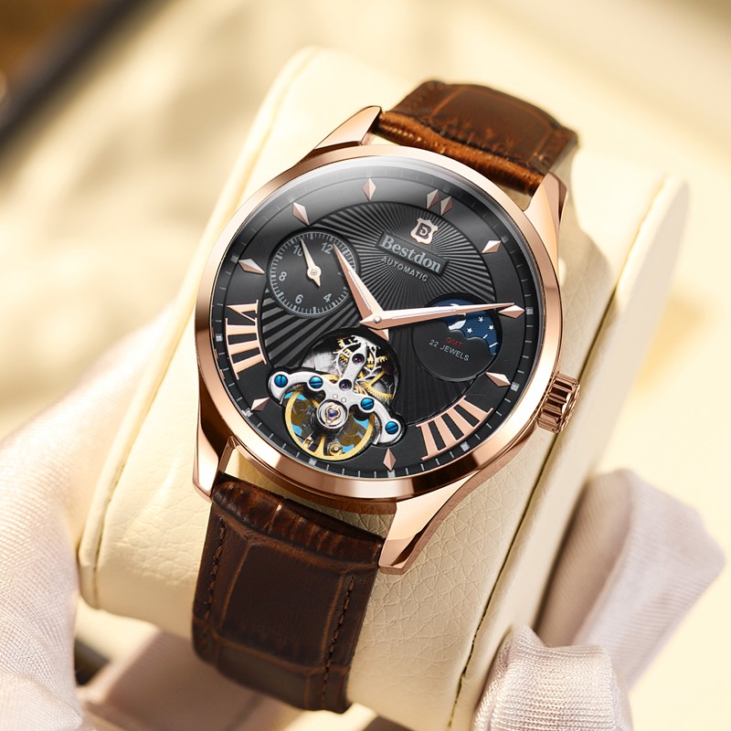 邦顿(bestdon)瑞士认证机械手表男多功能防水夜光男士腕表礼盒送老公