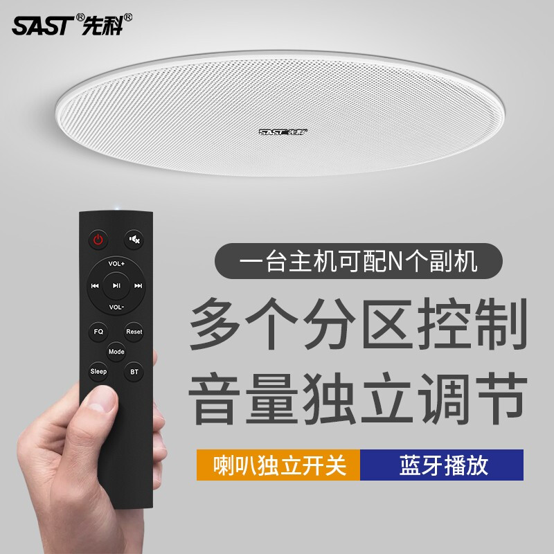 先科(sast)无线蓝牙吸顶喇叭音响套装吊顶挂墙重低音家用音箱天花客厅