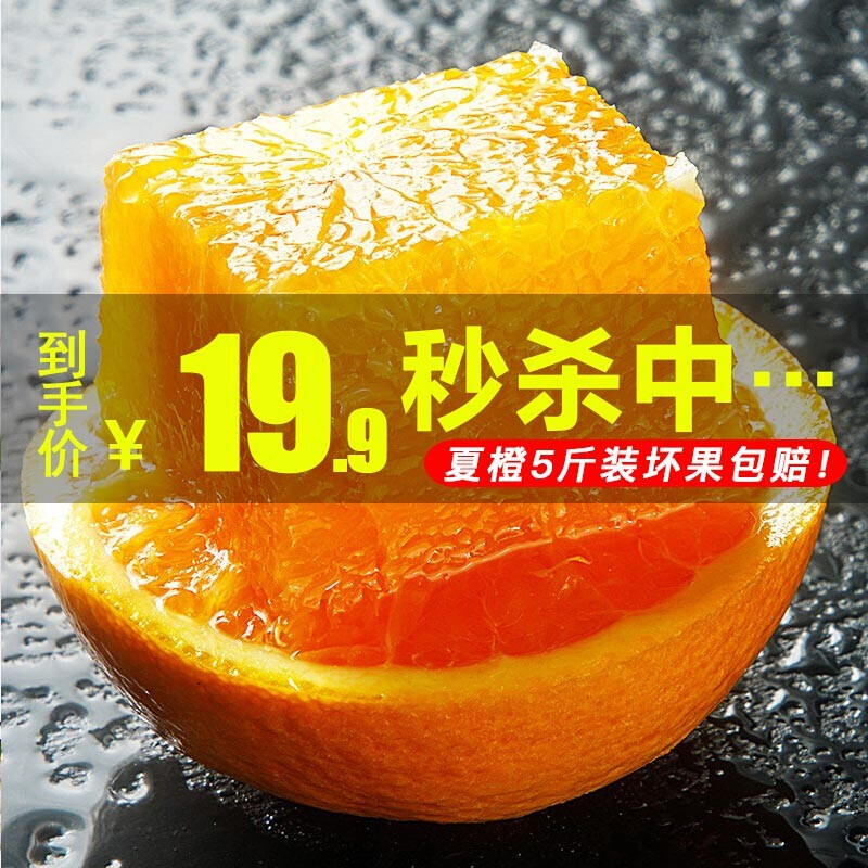 【2021新货】新鲜夏橙当季水果甜橙橙子果冻手剥橙 9-10斤装优选